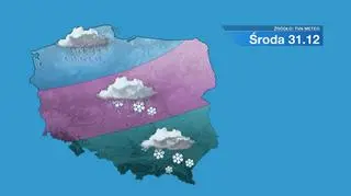 Prognozowana pogoda w ostatni dzień starego roku (31 grudnia 2014)