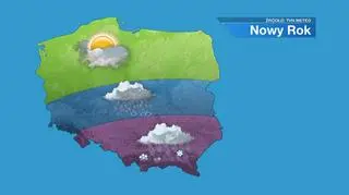 Prognozowana pogoda w pierwszy dzień Nowego Roku (1 stycznia 2015 roku)