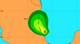 Prognozowana ścieżka Helene (NOAA)