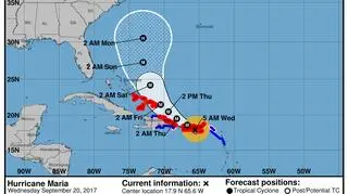 Prognozowana ścieżka huraganu Maria (NHC/NOAA)