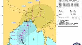 Prognozowana ścieżka Mahasena (JTWC)