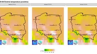 Prognozowana średnia temperatura powietrza dla wybranych miast w sierpniu 2020 r