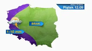 Prognozowana suma opadów w piątek