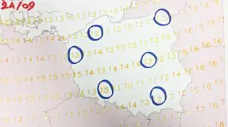 Prognozowana temperatura na poniedziałek