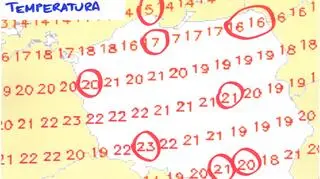Prognozowana temperatura powietrza na niedzielę (wetteronline.de)