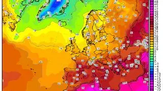 Prognozowana temperatura powietrza na poniedziałek 8 lipca w Europie (wetter3.de)