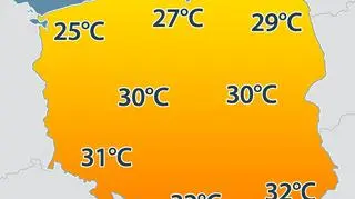 Prognozowana temperatura powietrza w piątek