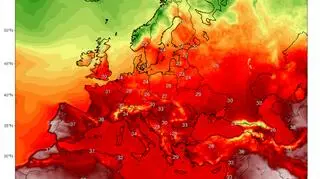 Prognozowana temperatura według modelu GFS na niedzielę 5 sierpnia (ClimateReanalyzer/University of Maine)