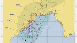 Prognozowana trasa cyklonu Fani (Joint Typhoon Warning Center)