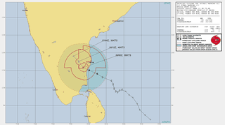 Prognozowana trasa cyklonu Nivar (JTWC)