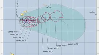 Prognozowana trasa przejścia cyklonu Sarai (Joint Typhoon Warning Center)