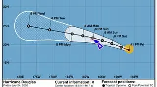Prognozowana trasa przejścia huraganu Douglas (NHC/NOAA)