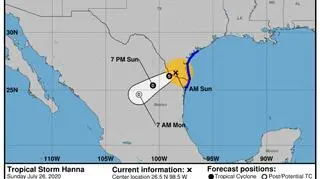 Prognozowana trasa przejścia huraganu Hanna (NHC/NOAA)
