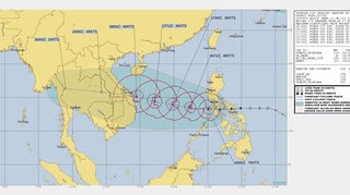 Prognozowana trasa tajfunu Molave (JTWC)
