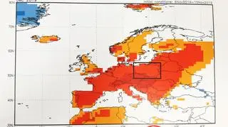 Prognozowane odchylenie od temperatury powietrza w grudniu (NOAA)