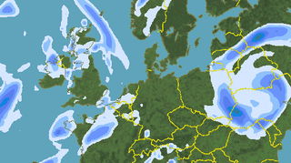 Prognozowane opady nad Polską, godz. 14 / niederschlagsradar.de