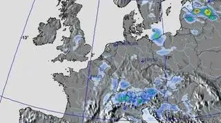 Prognozowane opady nad Polską w czwartek, godz. 23 / niederschlagsradar.de