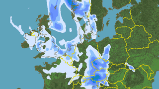 Prognozowane opady nad Polską w sobotę, godz. 20.00 / niederschlagsradar.de