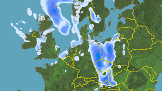 Prognozowane opady nad Polską w sobotę, godz. 23.00 / niederschlagsradar.de