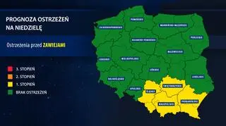 Prognozowane ostrzeżenia meteorologiczne (IMGW)