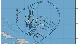 Prognozowane powiewy wiatru w burzy tropikalnej Karen (NHC)