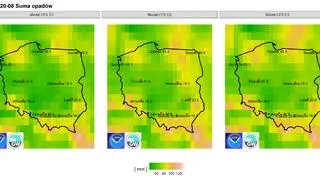 Prognozowane sumy opadów w sierpniu 2020 r