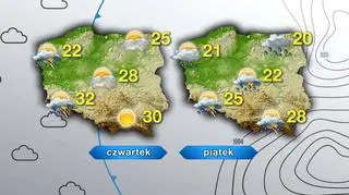 Prognozowane temperatury na czwartek i piątek