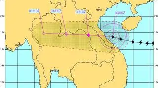 Prognozowany szlak tajfunu Wutip