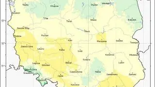 Przestrzenny rozkład średniej miesięcznej temperatury powietrza w październiku 2019 (IMGW-PIB)