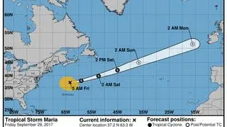 Przewidywana ścieżka Marii (NHC/NOAA)