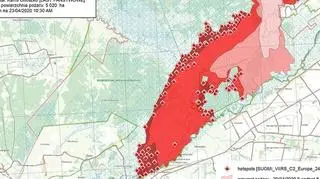 Przyrost pożaru w kolejnych dniach (Kamil Onoszko (Nadl