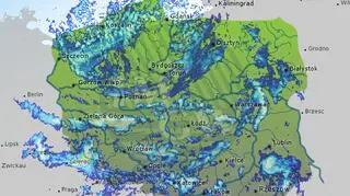 Radar opadów (g. 14:50)