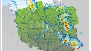 Radar opadów IMGW o godz. 19.50
