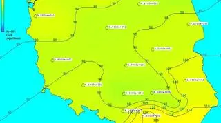 Rozkład mocy dawki promieniowania gamma w piątek w Polsce - brak zagrożeń radiologicznych (PAA)