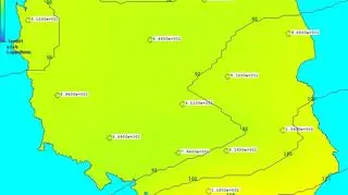 Rozkład mocy dawki promieniowania gamma w Polsce (PAA)