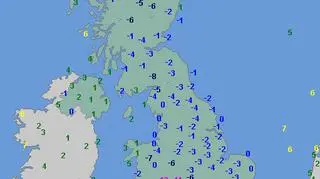 Rozkład temperatur w poniedziałek w Wielkiej Brytanii (wetteronline.de)