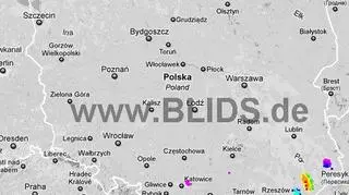 Ścieżka burz nad Polską (18.45-20.45) (blids.de)