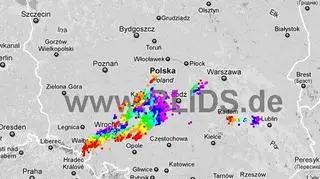 Ścieżka burz nad Polską (19.00-21.00) (blids.de)