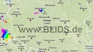 Ścieżka burz nad Polską (godz.18.00-20.00) (blids.de)