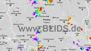 Ścieżka burz nad Polską (godz. 18.15-20.15) (blids.de)