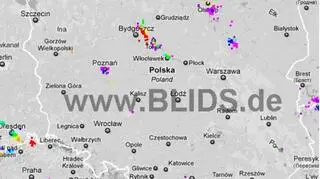Ścieżka burz nad Polską (godz. 18.30-20.30) (blids.de)