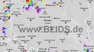 Ścieżka burz nad Polską (godz. 18.45-20.45) (blids.de)