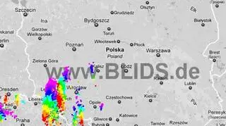 Ścieżka burz nad Polską (godz. 19.00-21.00) (blids.de)