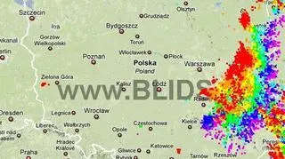 Ścieżka burz nad Polską (godz. 19.00-21.00) (blids.de)