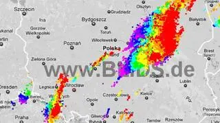 Ścieżka burz nad Polską (godz. 19.30-21.30) (blids.de)