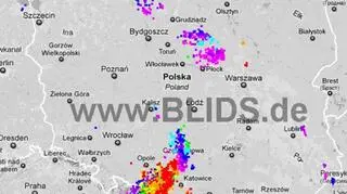 Ścieżka burz nad Polską (godz. 19.45-21.45) (blids.de)