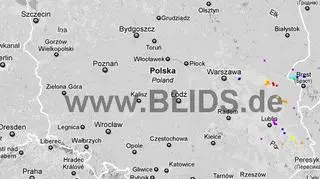 Ścieżka burz w godzinach 13.45-15.45 (blids.de)