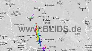 Ścieżka burz w godzinach 16