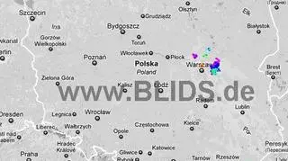 Ścieżka burz w godzinach 18.00-20.00 (blids.de)