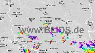 Ścieżka burz w godzinach 18-20 (blids